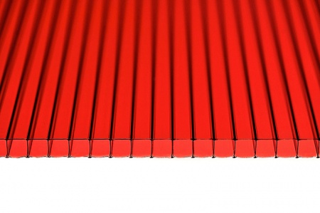Сотовый поликарбонат 6 мм красный «TITANPLAST»